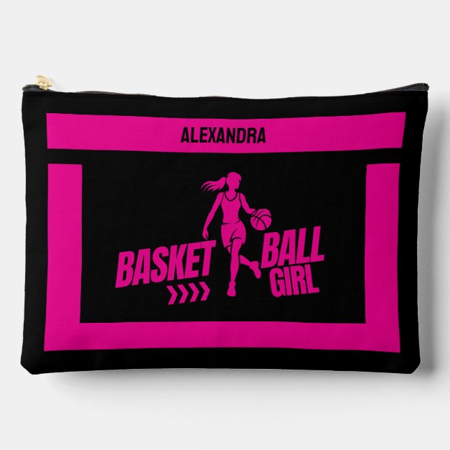 Basketball Birthday Gift, Basketball Player Girl,  Accessory Pouch (Front)