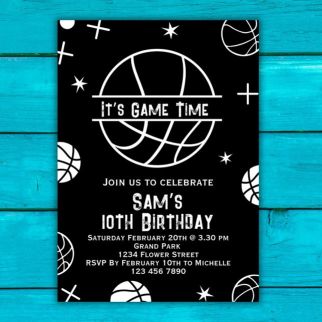 Basketball Birthday Invitation, Basket Ball Party  Invitation (Creator Uploaded)