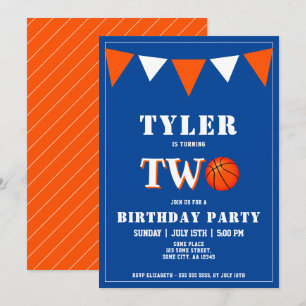 Basketball Birthday Invitation Boy 2nd Birthday
