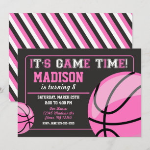 Basketball Birthday Invitation Chalkboard Girl