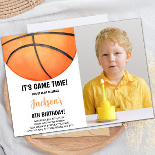Basketball Birthday Invitation with Photo