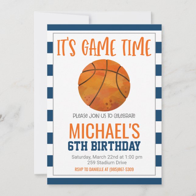 Basketball Birthday Invite (Front)