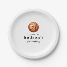 Basketball Birthday Paper Plate