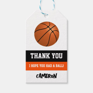 Basketball Birthday Party Gift Tags