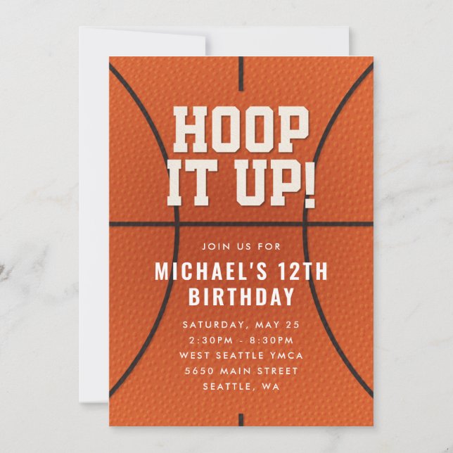 Basketball Birthday Party Invitation (Front)