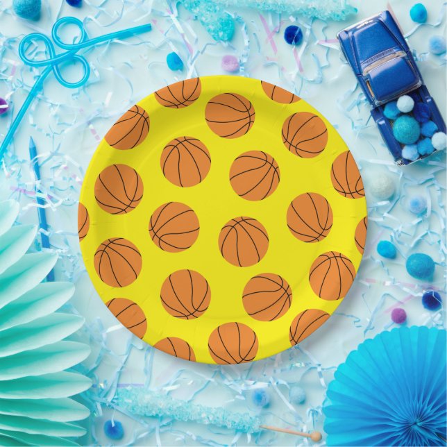 Basketball Birthday Party Paper Plate (Party)