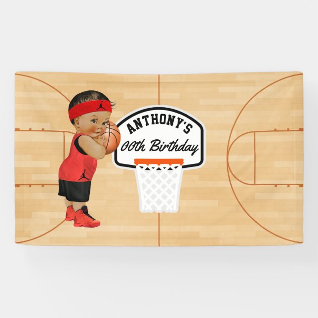 Basketball Birthday Party personalized Banner (Horizontal)