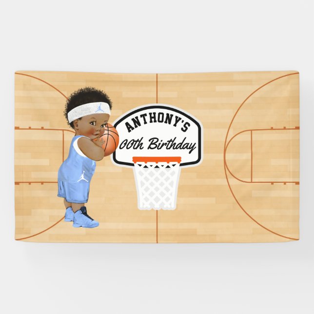 Basketball Birthday Party personalized Banner (Horizontal)