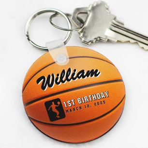Basketball Birthday Party Photo Keychain