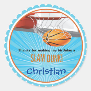 Basketball Birthday Party Stickers