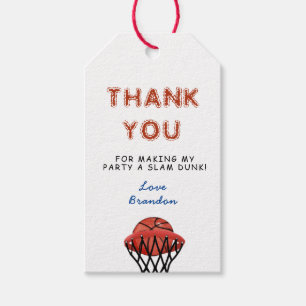 Basketball Birthday Party Thank you Gift Tags