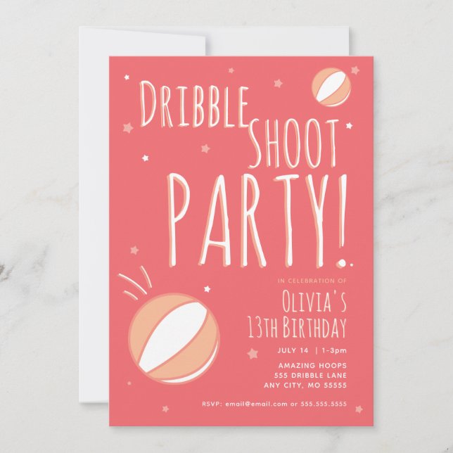 Basketball Birthday Personalized Party  Invitation (Front)