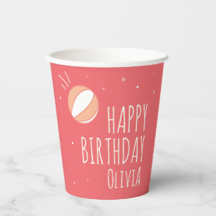 Basketball Birthday Personalized Party Paper Cups