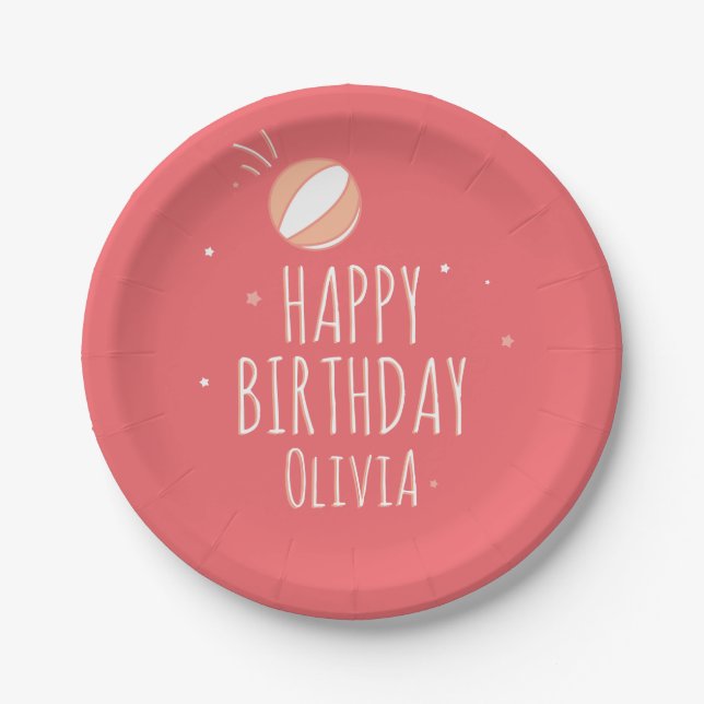 Basketball Birthday Personalized Party  Paper Plate (Front)