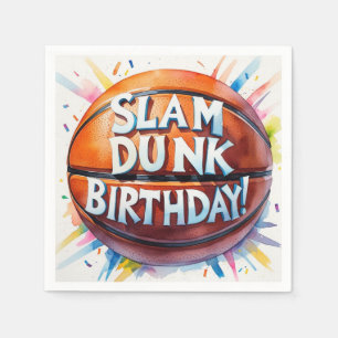Basketball Birthday Themed Slam Dunk Napkin