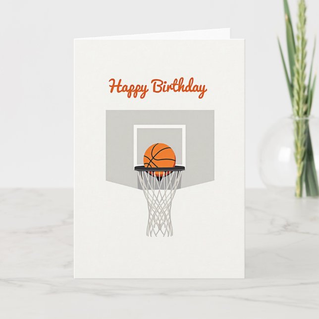 Basketball Birthday Wish Card (Front)