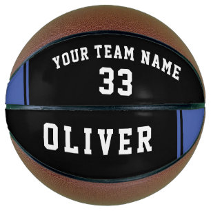 Basketball Black and Blue with Team Number Name