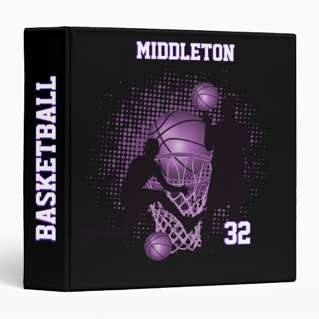 Basketball - Black and Purple Binder (Front/Spine)