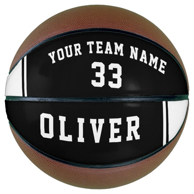 Basketball Black and White with Team Number Name (Front)