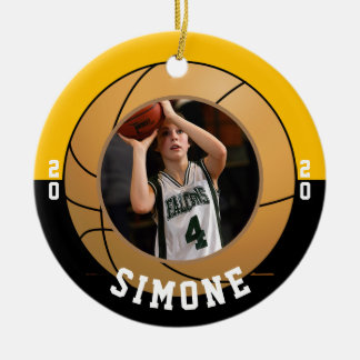 Basketball Black Gold Team Colours Ceramic Ornament