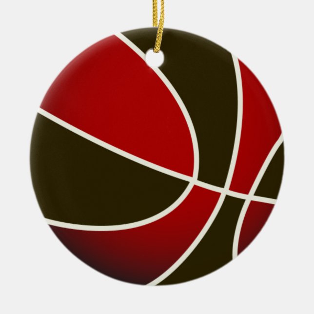 Basketball - Black/Red Ceramic Ornament (Front)