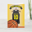 Basketball Black Yellow Jersey Birthday