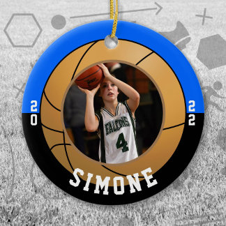 Basketball Blue Black Team Colours Ceramic Ornament