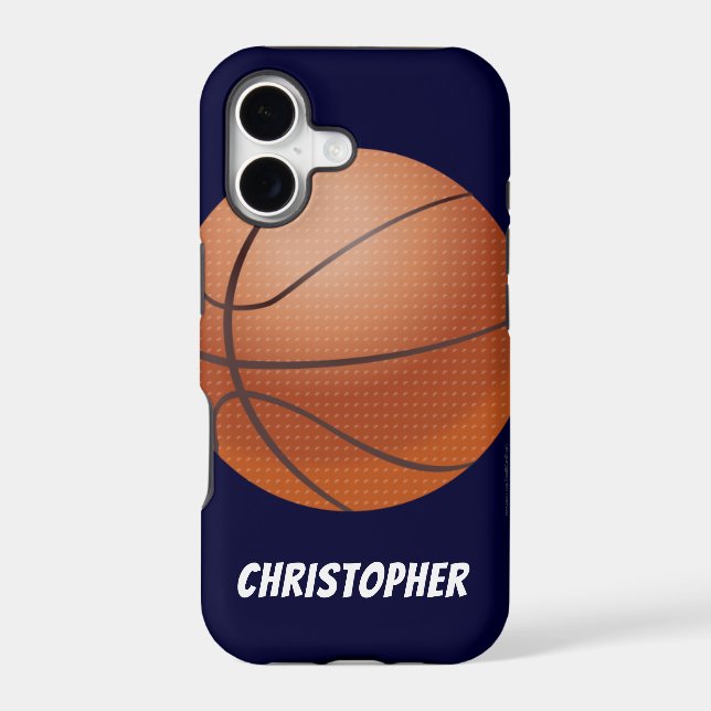 Basketball, Blue, Personalized Name (Back)