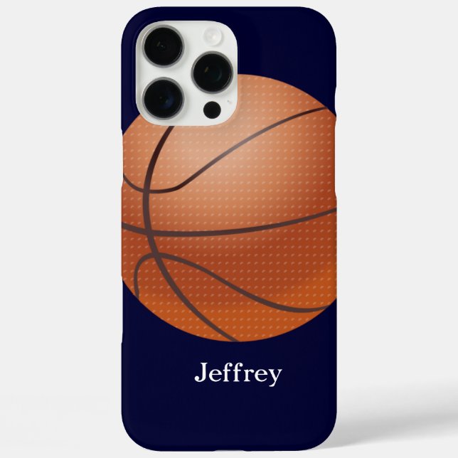 Basketball, Blue, Personalized Name Case-Mate iPhone Case (Back)