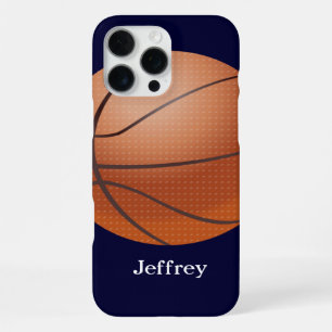 Basketball, Blue, Personalized Name iPhone 16 Pro Max Case