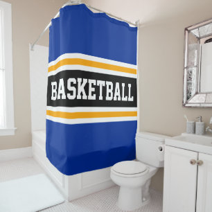BASKETBALL Bold Blue Black Yellow Racing Stripes