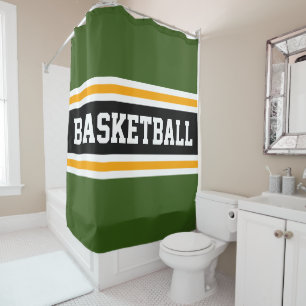 BASKETBALL Bold Green Black Yellow Racing Stripes