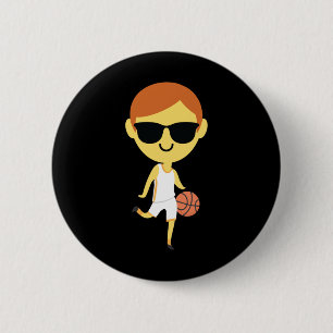 Basketball Boy Emoji 1  2 Inch Round Button