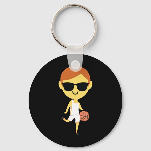 Basketball Boy Emoji 1  Keychain (Front)