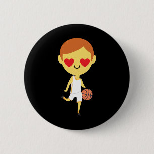 Basketball Boy Emoji  2 Inch Round Button