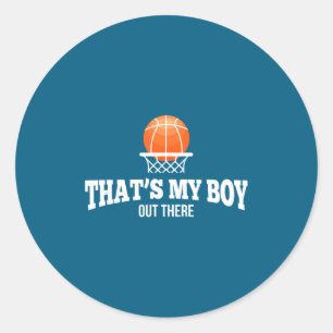 Basketball Boy For Mom Dad Grandma Grandpa  Classic Round Sticker