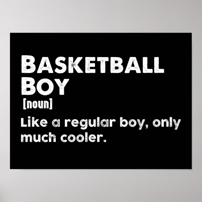 Basketball Boy Funny Dictionary Definition Poster (Front)