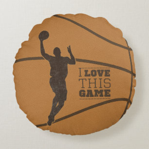 Basketball Boy Game Love Round Throw Pillow
