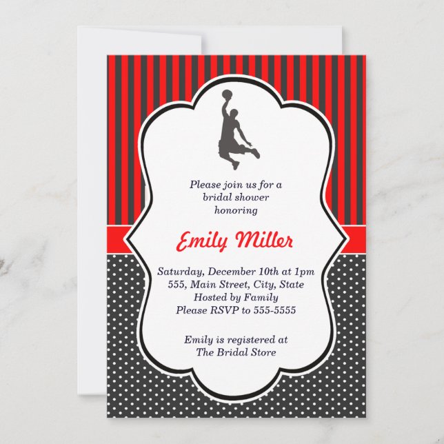 Basketball Bridal Shower Invitation (Front)