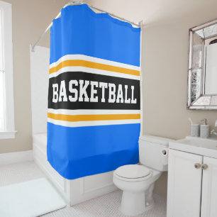 BASKETBALL Bright Blue Black Yellow Racing Stripes