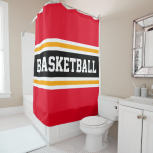 BASKETBALL Bright Red Black Yellow Racing Stripes