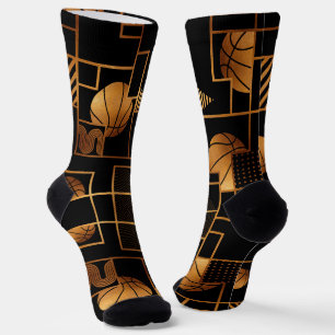 Basketball Bronze Abstract Socks