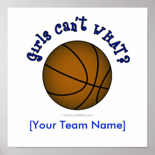 Basketball - Brown/Blue Poster