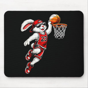 Basketball Bunny Easter Funny Dunking Rabbit Sport Mouse Pad