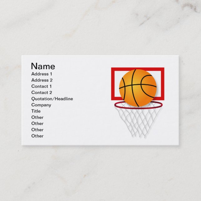 Basketball Business Card (Front)