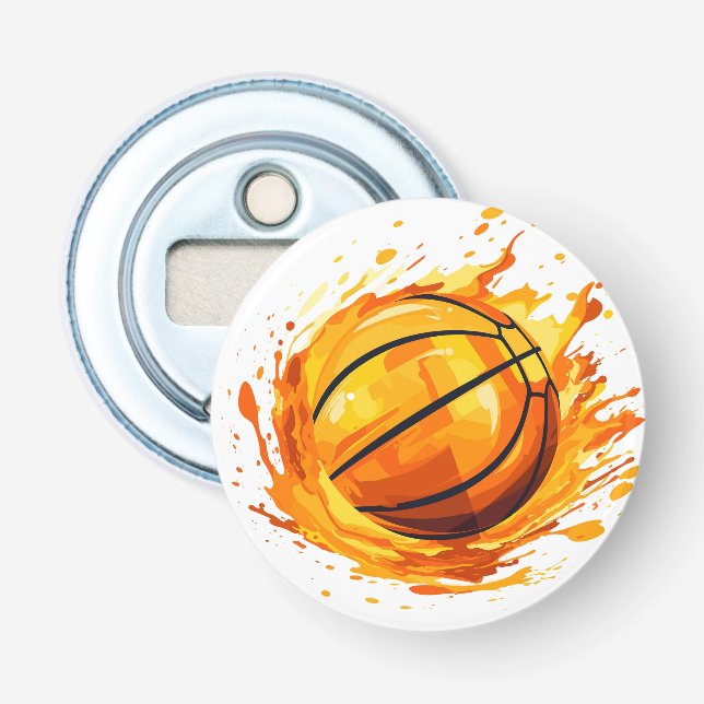 Basketball Button Bottle Opener (Front)