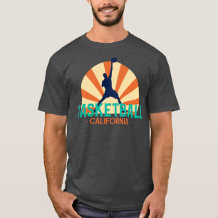 Basketball California Retro Sunset Design T-Shirt