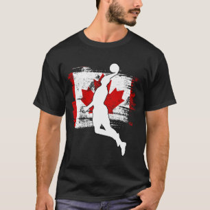 Basketball Canada Canadian Flag Dunking Funny Gift T-Shirt