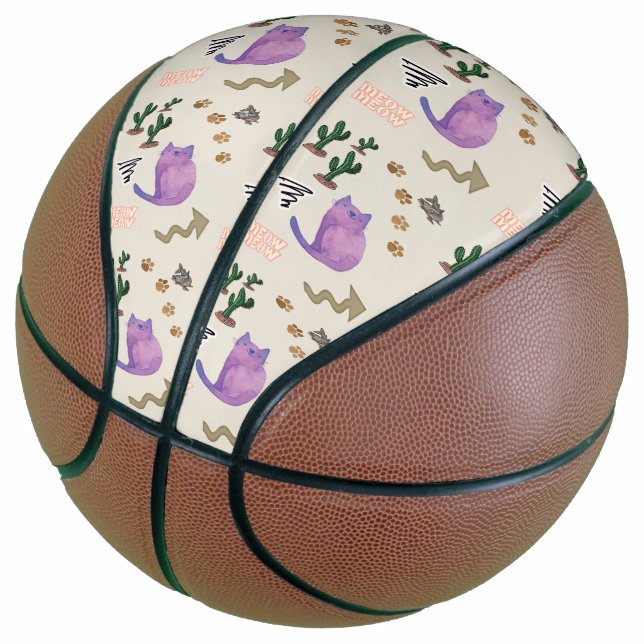 Basketball Cat Fish Cactus Paws Meow (Angled)