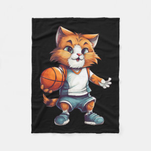 Basketball Cat Fleece Blanket